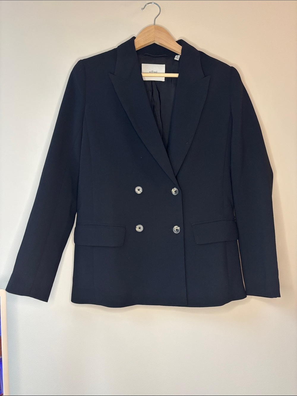 Wilfred Navy Double Breasted Suit Jacket